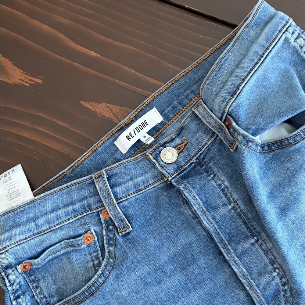 Re/Done Women's Light Blue Straight Leg Jeans